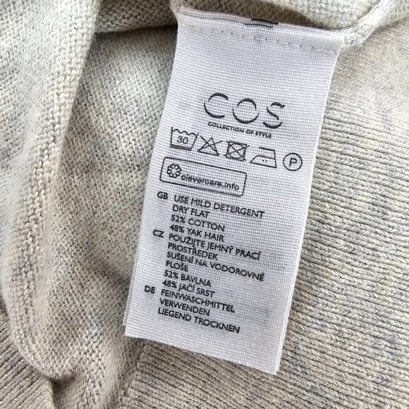 COS Cotton + Yak Hair Blend Lightweight Long Sleeve Crewneck Sweater, Small - Picture 8 of 9